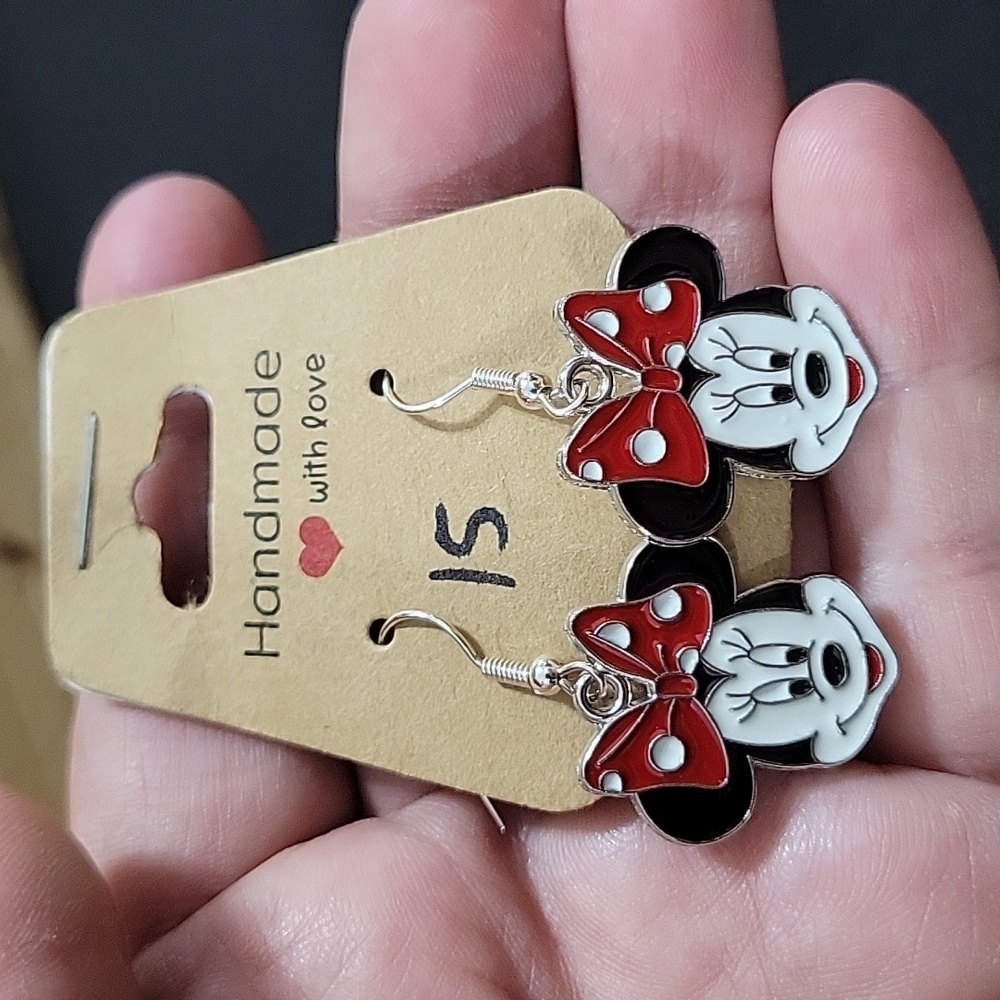 Minnie Mouse Earrings Hypoallergenic Handmade Mickey Disney